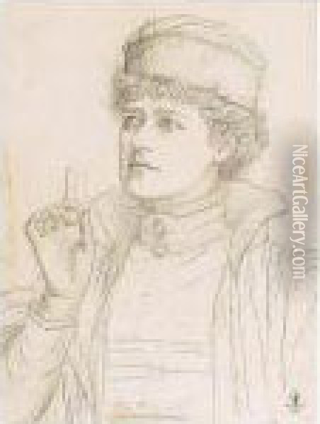 Portrait Of Ellen Terry As Portia Oil Painting - Duchess Marion Marg. Violet Of Rutland
