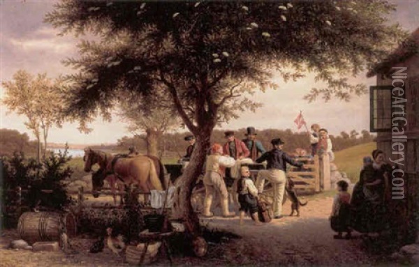 Afrejse Fra Hjemmet Oil Painting - Peter (Johann P.) Raadsig