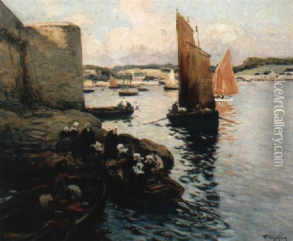 Concarneau - Le Passage Lanriec Oil Painting - Fernand Marie Eugene Legout-Gerard