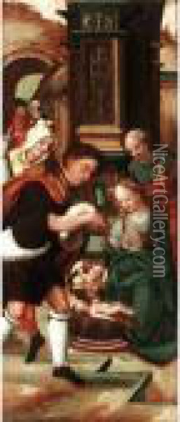Adoration Of The Shepherds Oil Painting - Pieter Coecke Van Aelst