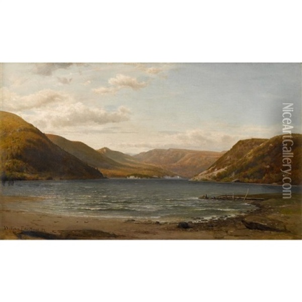 View Of The Hudson Oil Painting - William Frederick de Haas