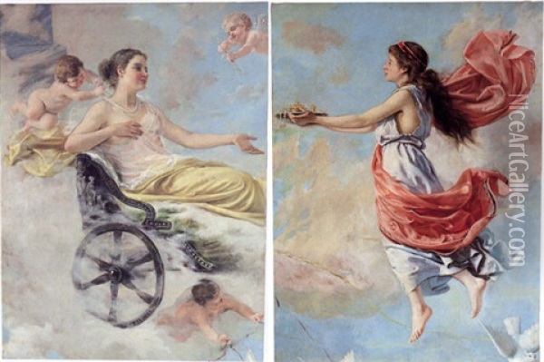 Ofrenda A Venus Oil Painting - Placido Frances y Pascual