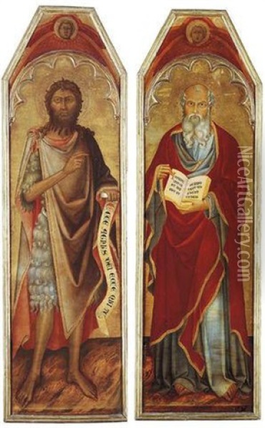 Saint John The Baptist; Saint John The Evangelist Oil Painting -  Bartolo di Fredi