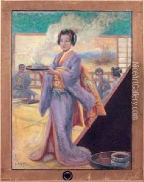 Japonaise Oil Painting - Georges Ferdinand Bigot