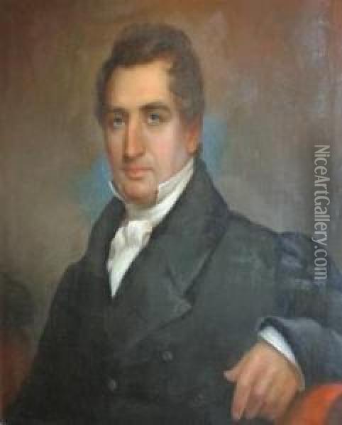 Portrait Of Levi Diller Oil Painting - Jacob Eichholtz