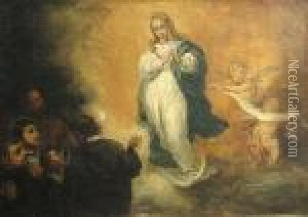 The Apparition Of The Virgin Mary Oil Painting - Bartolome Esteban Murillo