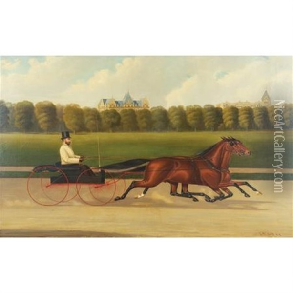 Hugh Grant Riding In Central Park Oil Painting - John McAuliffe