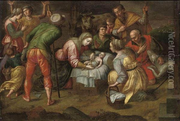 The Adoration Of The Shepherds Oil Painting - Hendrick De Clerck