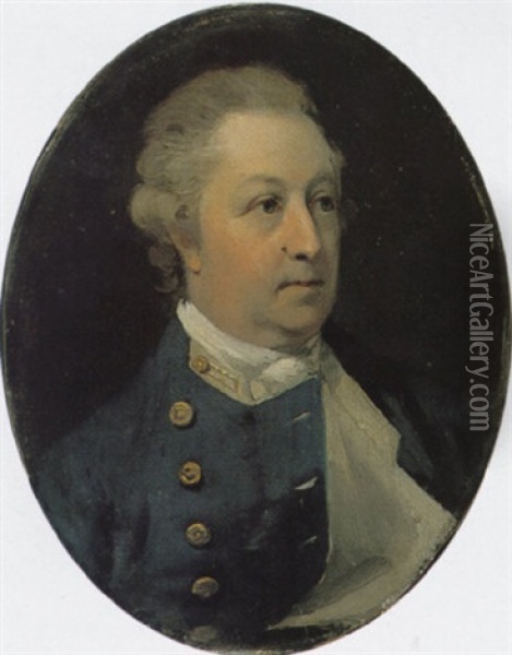 Portrait Of Admiral Sir Thomas Frankland, Fifth Bt Of Kirby Hall, Berkshire, And Thirkleby, Near Thirsk Wearing Naval Uniform Oil Painting - Henry Walton