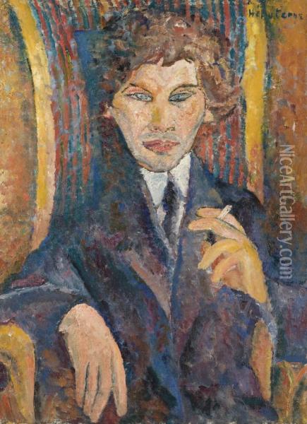 Portrait De Chaim Soutine Oil Painting - Jeanne Hebuterne