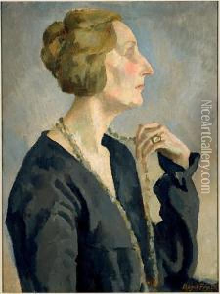 Edith Sitwell Oil Painting - Roger Eliot Fry
