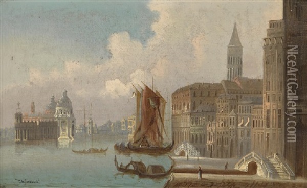 Partie Aus Venedig Oil Painting - Johann Wilhelm Jankowski