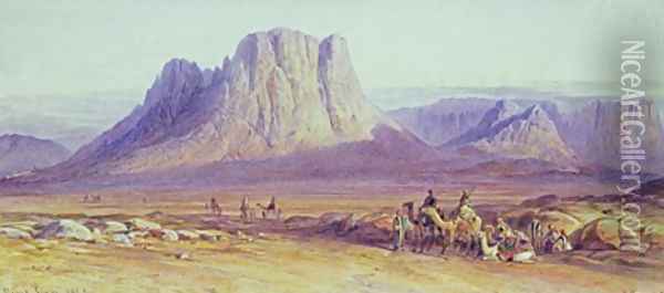 The Camel Train Condessi Mount Sinai Oil Painting - Edward Lear