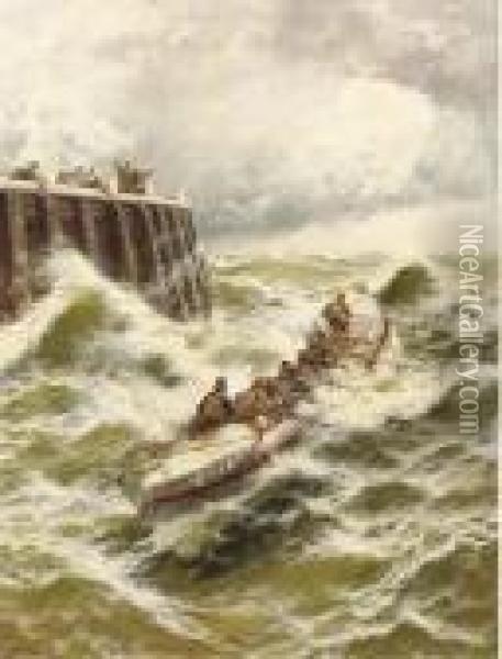 Dover Lifeboat: The Rescue Oil Painting - Thomas Rose Miles