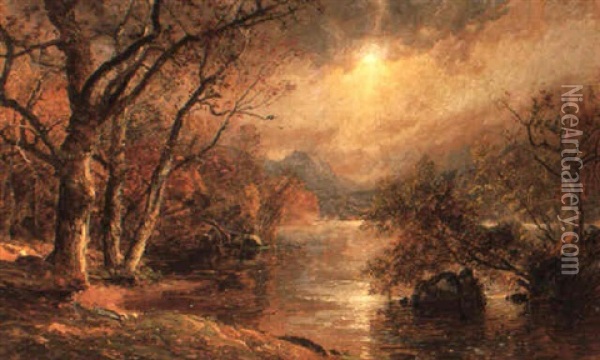A Misty Morning At Greenwood Lake Oil Painting - Jasper Francis Cropsey