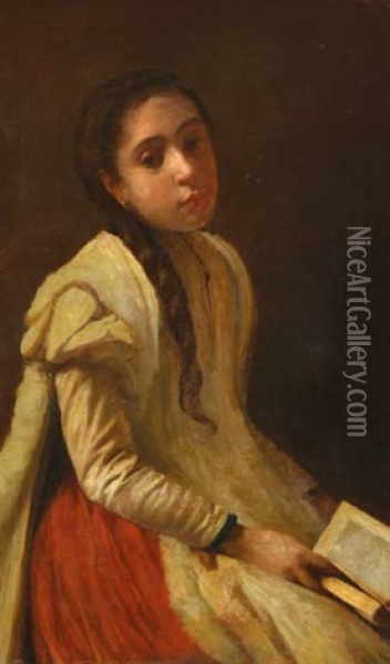 Ritratto Di Fanciulla Oil Painting - Arturo Moradei