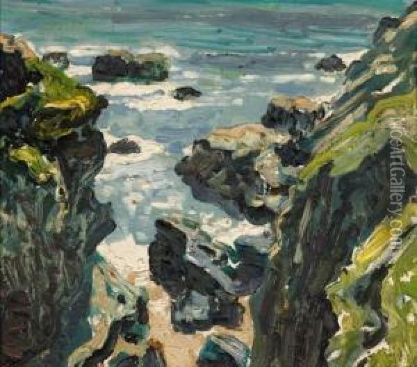North Cornish Coast Oil Painting - Walter Elmer Schofield