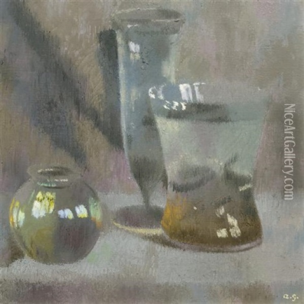 Stillleben Auf Grauem Grund I Oil Painting - Augusto Giacometti