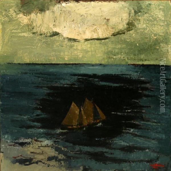 Sailing Ships Oil Painting - Ernst Zeuthen