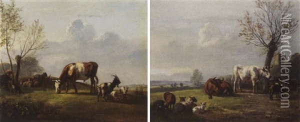 A Shepherd And His Flock Oil Painting - Pieter Gerardus Van Os