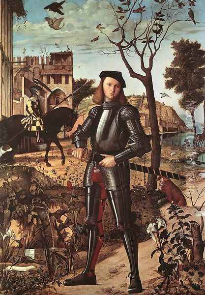 Young Knight (Giovane Cavaliere) Oil Painting - Vittore Carpaccio