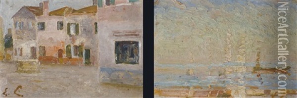 Twee Zichten In Venetie (2 Works) Oil Painting - Emile Claus