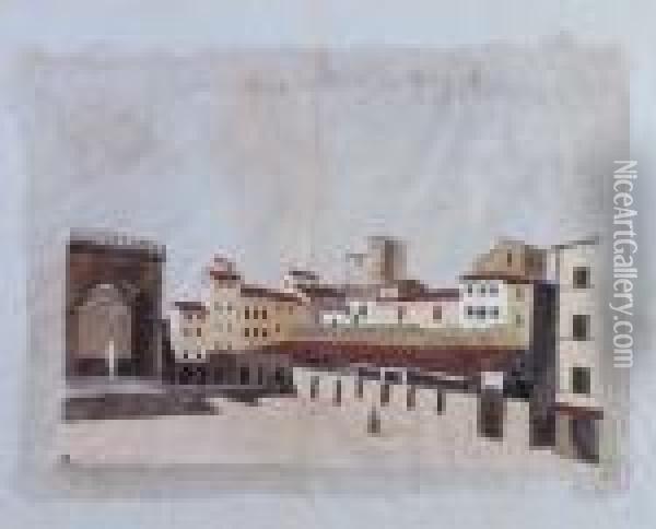 Veduta Parziale Di Piazzadella Signoria Oil Painting - Fabio Borbottoni