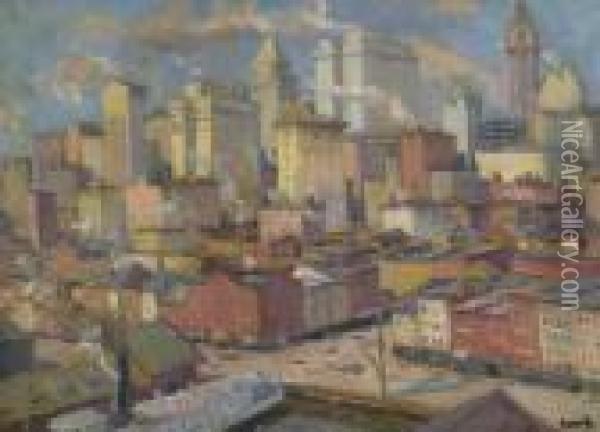 View Of New York Oil Painting - Edward Alfred Cucuel