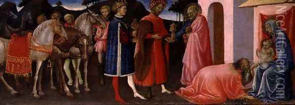 The Adoration of the Magi, c.1420-30 Oil Painting - Giovanni Francesco