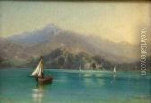 Boat On Tranquil Waters Oil Painting - Arsenii Ivanovich Meshcherskii