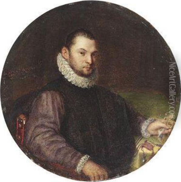 Portrait Of A Young Man Oil Painting - Lavinia Fontana