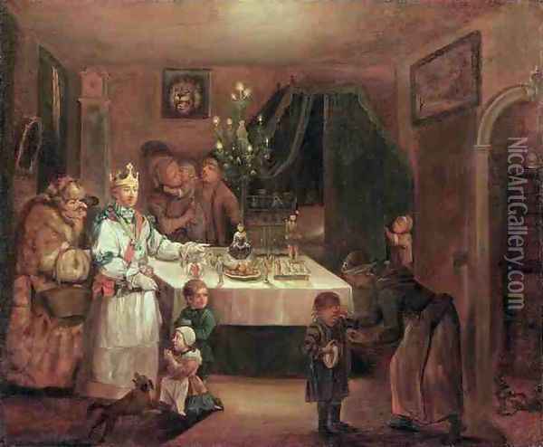 Distribution of Christmas Presents Oil Painting - Nicolas Hoffmann