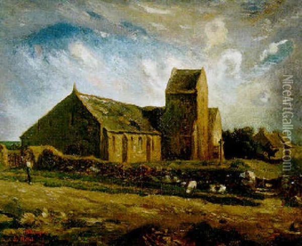 Eglise, Hommage A Millet Oil Painting - Henri Charles Manguin