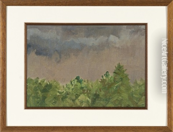Grey Sky Oil Painting - Michael Gorstkin-Wywiorski