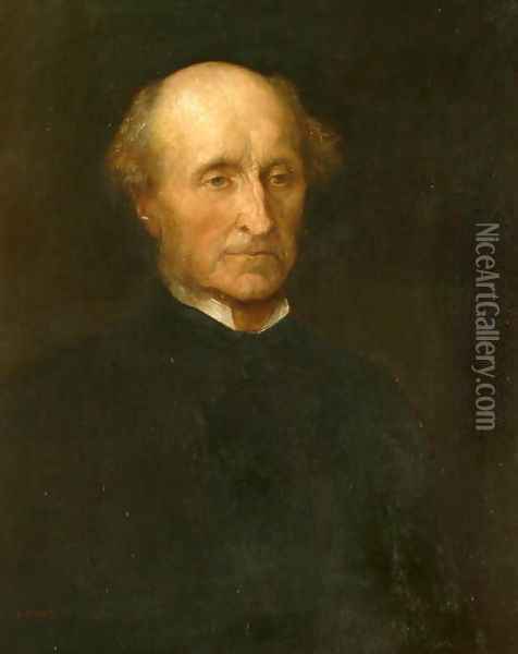 John Stuart Mill (1806-73) 1973 Oil Painting - George Frederick Watts