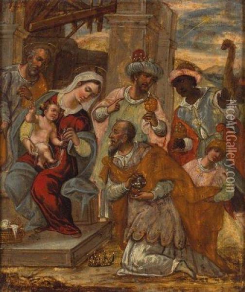 Apparition Du Christ Dans Une Taverne Oil Painting - Leopold Flameng