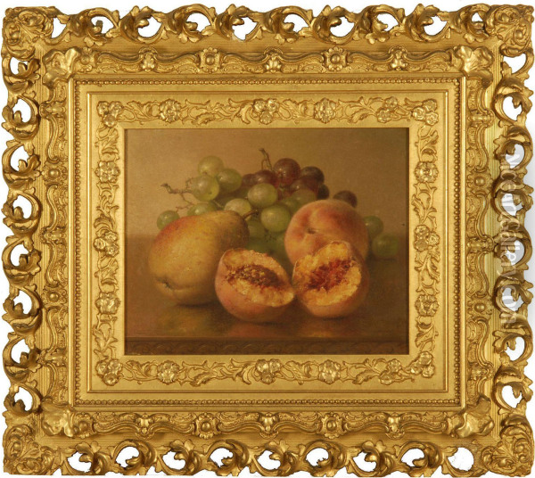 Still Life With Grapes, Pears And Peaches Oil Painting - Robert Spear Dunning
