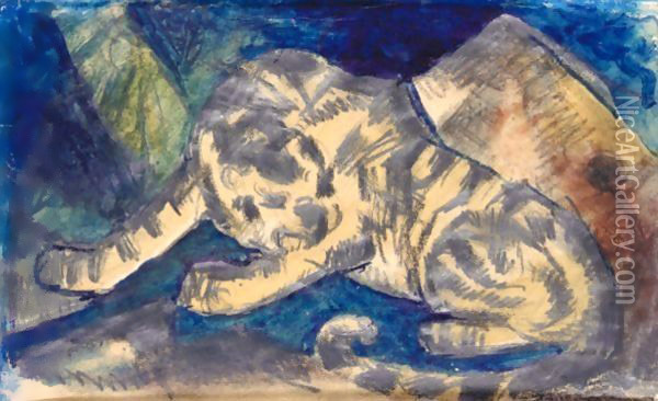 Tiger 2 Oil Painting - Franz Marc