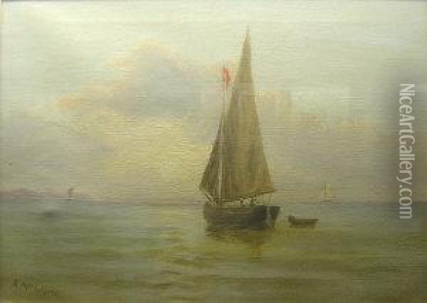 Fishing Boats Oil Painting - Agnes Macintyre-Croxford