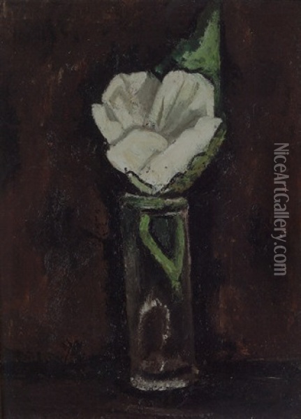 White Hibiscus Oil Painting - Marsden Hartley
