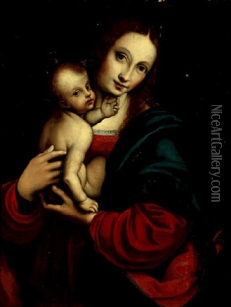 Madonna And Child With Star Halo Oil Painting - Leonardo Da Vinci