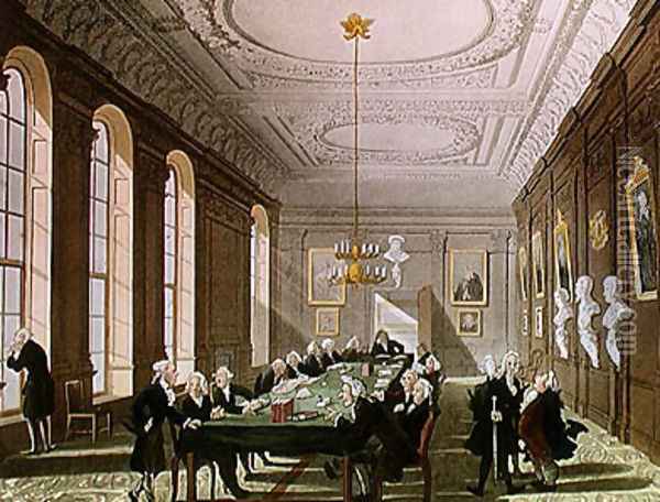 The College of Physicians, from Ackermanns Microcosm of London Oil Painting - T. Rowlandson & A.C. Pugin