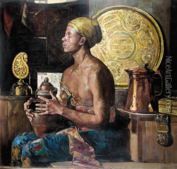 The Bazaar Oil Painting - Gyula Tornai
