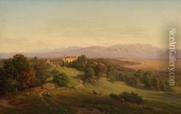 Gebirgslandschaft. Oil Painting - Wilhelm Fries