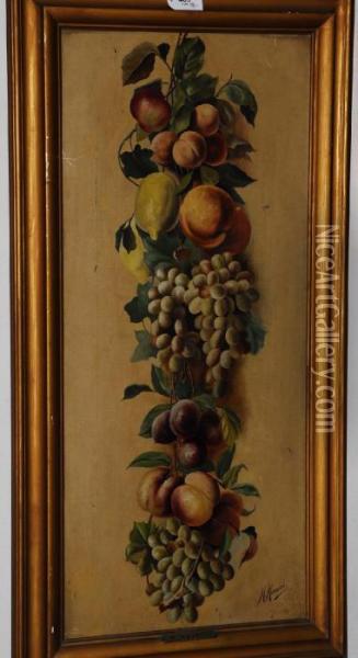 Natura Morta Con Frutta Oil Painting - Michaelangelo Meucci