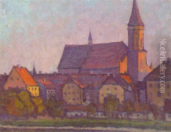 Ansicht Von Regensburg Oil Painting - Ludwig Grieb