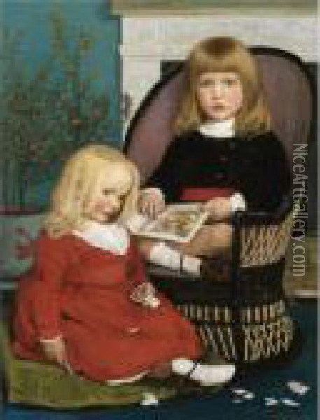 The Picture Book Oil Painting - Edward Robert Hughes