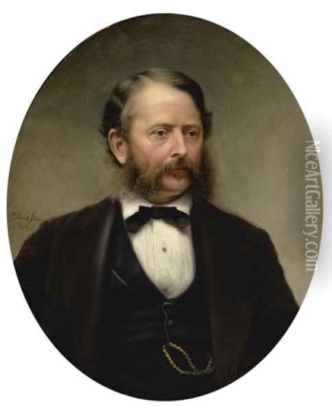 Portrait Of John F. Kensett Oil Painting - David Johnson
