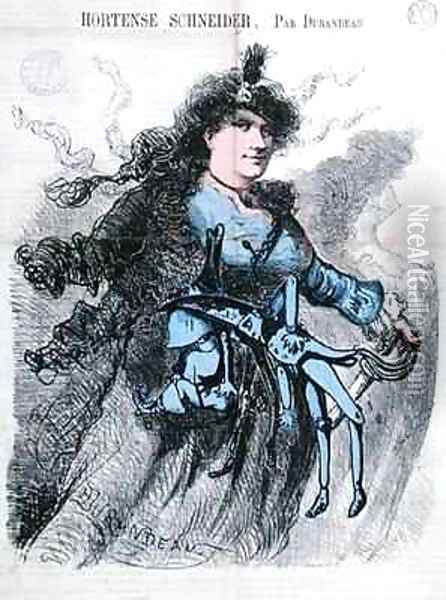 Caricature of Hortense Schneider 1833-1920 from the front cover of Le Drolatique Oil Painting - Durandeau