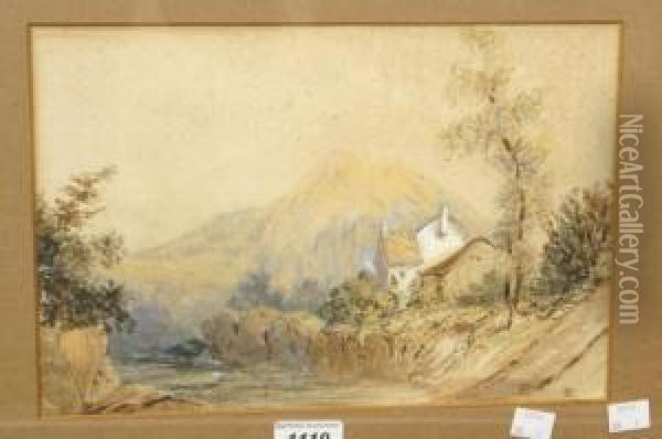 River Wye At Symonds Oil Painting - William Edwin Tindall